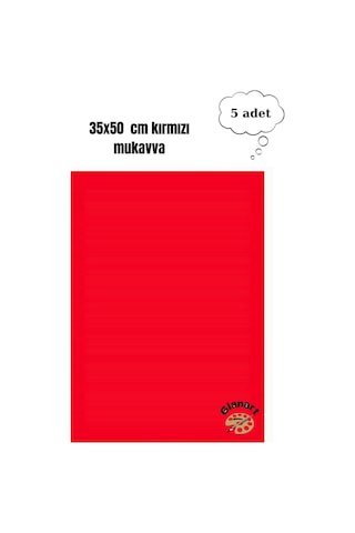 35x50 Cm Kırmızı Renk Mukavva Kartonu 5 Adet