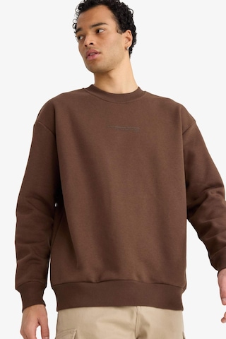Defacto Boxy Fit Bisiklet Yaka Baskılı Sweatshirt X8282az25aubn539 Kahve-bn539