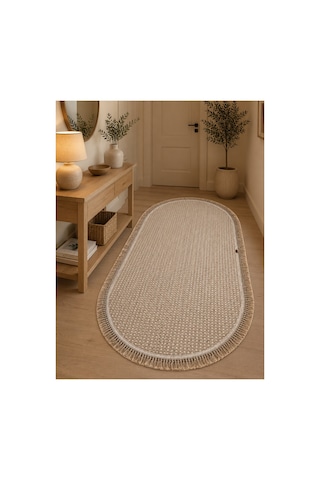 Vega 1452 Vizon Oval Modern Hav Toz Tutmayan Koridor Salon Yatak Odası Oturma Odası Banyo Halısı