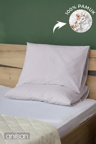2'li Lila Yastık Kılıfı 50x70 Cm, %100 Pamuk,63tel Lila