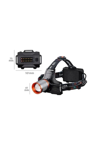 Bedotech Bd-8 13w Tg + Smd Led Alüminyum Alaşımlı Zoomlu Type-c Şarjlı Kafa Feneri Çok Renkli