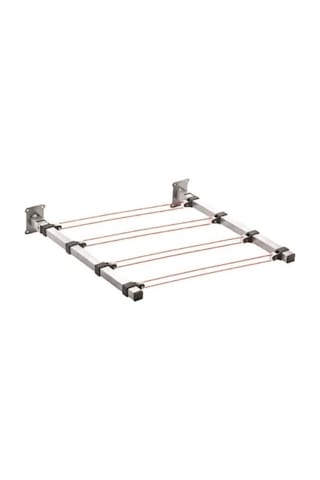 Çamaşır Askısı Duvara Montaj Makaralı Katlanır Metal Çamaşır Kurutma Askılığı Mavi