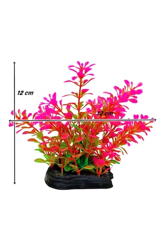 Balıkpet Plastik Süs Yapay Akvaryum Bitkisi Dekoru 12 Cm - Pembe
