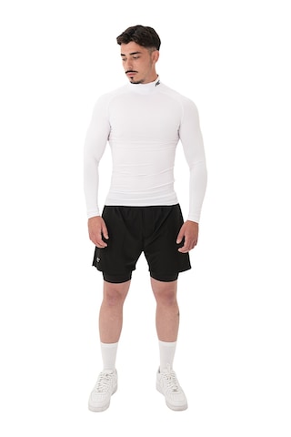 Musclecloth Tech Mock Uzun Kollu T-shirt Beyaz Beyaz