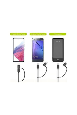 2'si 1 Arada Type-c Micro Usb Şarj Ve Data Kablosu 1.2 Metre