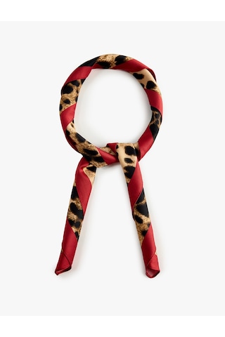 Koton Leopar Desenli Kare Fular Bandana Bej 7wak50078aa Ekru