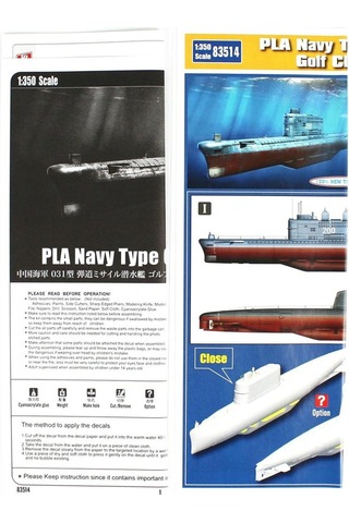 Hobbyboss 83514 1/350 Ölçek Pla Navy Type 031 Golf Class, Denizaltı Plastik Model Kiti