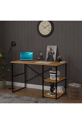 Asra Trend Raflı Metal Çalışma Masası METALÇM01 %100 MDF Bilgisayar Masası Petra