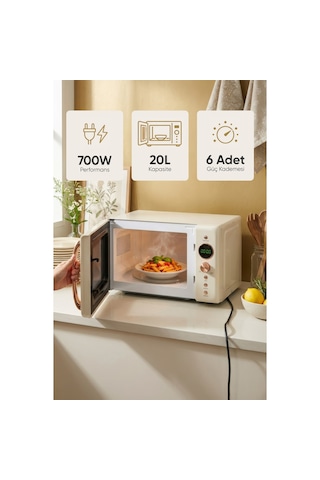 Fressi FR-MW207 Retro Minetta 20 L Izgara Raflı Mikrodalga Fırın