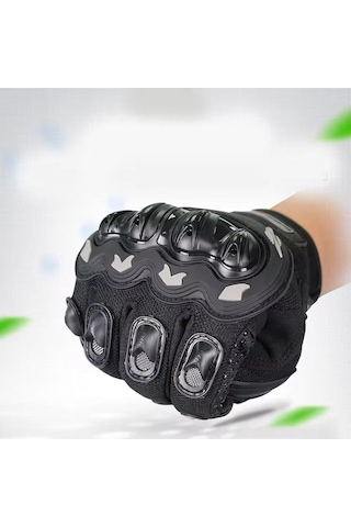 Moonrider Moonrıder Motosiklet Eldiveni Korumalı Dokunmatik Özellikli Motorcu Eldiven Siyah