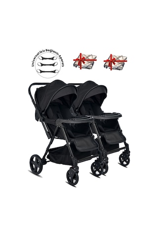 Baby Home 810 Ayrılıp Birleşebilen Çift Yönlü İkiz Bebek Arabası