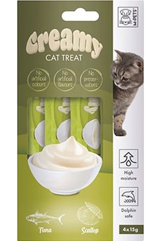M-pets Ton Balıklı Ve Deniz Taraklı Krema Kedi Ödül Maması 4x15 Gr 244-30038.01