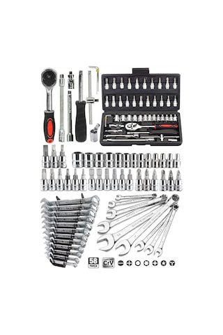 58 Parça 46mini Lokma Takımı Otomatik Cırcırlı 1/4" 12 Parça Komb