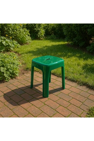 Saban Tabure Sağlam Plastik Kırılmaya Dayanıklı Bahçe, Balkon ,banyo Yeşil
