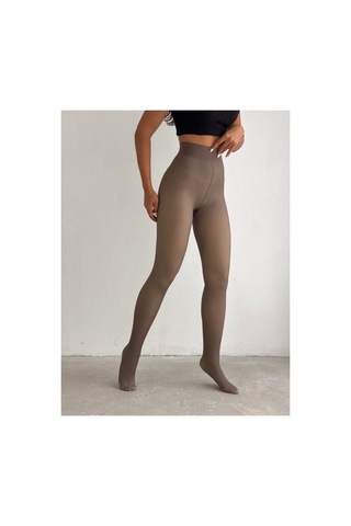 Gugus Trend Kışlık Termal Sıcak Tutan Içlik Dışı Siyah Içi Ten Rengi Polarli Unisex Tayt Içi Polar Corap Füme