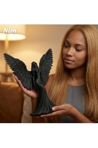 3dvan Siyah Kanatlı Melek Figürü Siyah 20 X 19 04277909