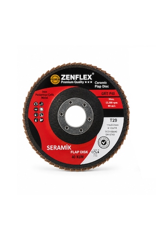Seramik Flap Disk Zımpara 115 Mm 40 Kum 10 Adet Profesyonel Metal Zımpara