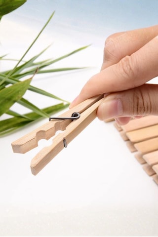 36 Adet - Bambu Mandal, Hobi Mandalı, Ahşap Mandal, Tahta Mandal - Çamaşır Mandalı