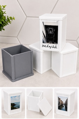 Mini Anı Fotoğrafı Saklama Kutusu Çerçeveli Kapaklı Dekoratif 3d Baskı