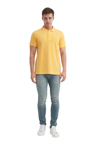 Cazador Erkek Polo Yaka Slim Fit Pike Düz Pamuklu Tişört Hardal