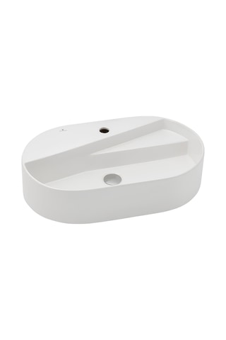 Seramiksan Livello Tezgah Üstü Yuvarlak Batarya Delikli Lavabo 65 CM