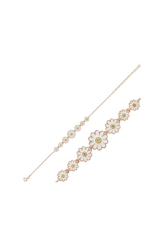 Casera's Gümüş Rose Sıralı Papatya Kadın Bileklik Csr2182884 Gümüş