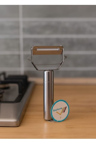 Ergonomik Paslanmaz Çelik Meyve Ve Sebze Soyacağı Metalik Metal