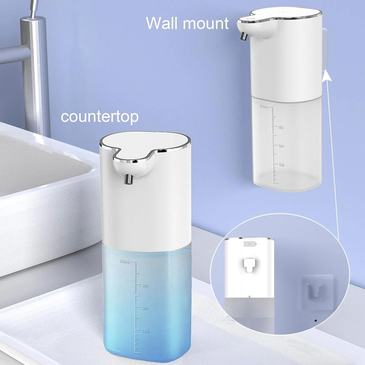 Hombey Cnhıdee Duş Jeli Ve Sabun Dağıtıcı, Duvar Takılı Ev Ve Ticari Kullanıma Otomatik Dokunsuz Şarjlı Makyina Diğer