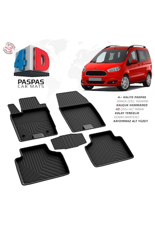 Ford Courier Ferrous 4d Havuzlu Kauçuk Paspas 2014 Ve Üstü