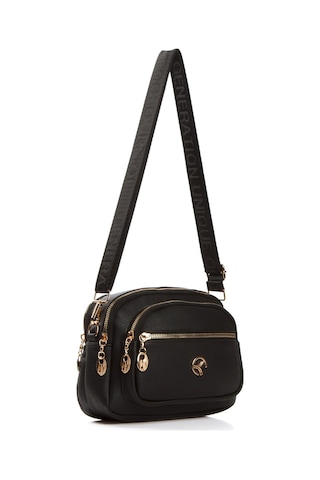 Kadın Çapraz Askılı Günlük Siyah Omuz Çantası Siyah