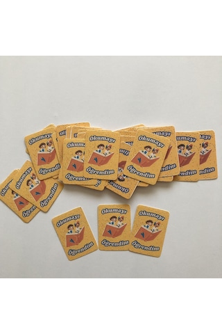 48 Adet Öğrenci Başarı Tebrik Kartı 70x50 Mm Okumayı Öğrendim