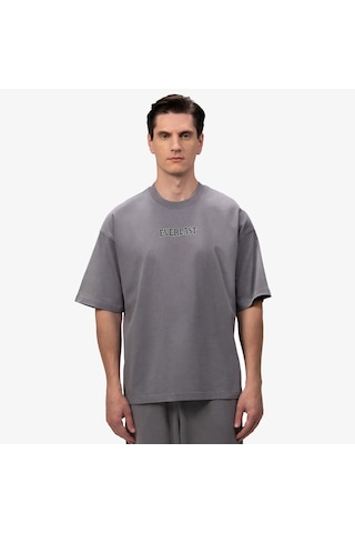 Everlast Giant Logo Oversize Koyu Gri Erkek T-shirt Tm0159 Çok Renkli