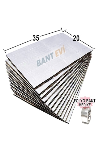 10 Adet 35x20cm Ziftli Oto Ses Su Yalıtım Pedi Folyolu Yapışkanlı