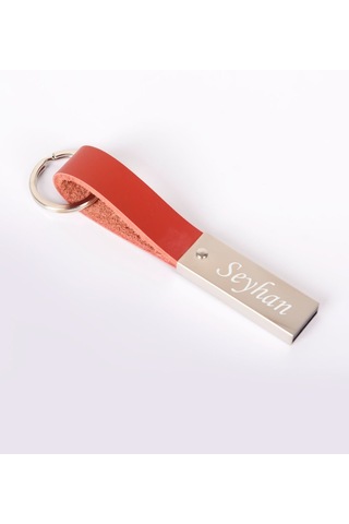 Kişiye Özel F-151-16 Kahverengi Metal-suni Derili Usb Bellek 16 Gb