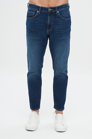 Finn Koyu Mavi Regular Tapered Fermuarlı Jean Pantolon E 4407-008 Koyu Mavi