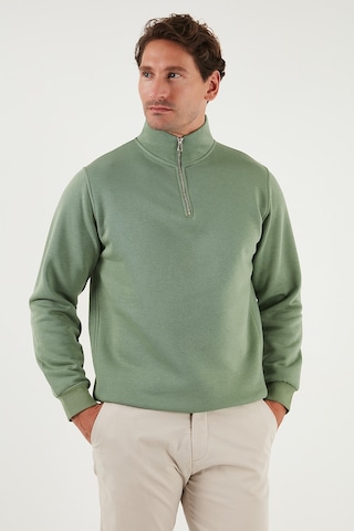 Buratti Pamuklu Regular Fit Yarım Fermuarlı Dik Yaka Erkek Sweat 59052592 Elma Yeşili