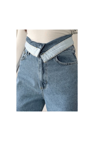 Blue Marlın Kemer Yakalı Tam Kalıp Bol Paça Jeans Buz Kar