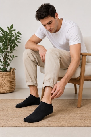 Hitit Socks 10 Çift Erkek Patik Çorap 40-45 Numara Siyah Beya... Çok Renkli