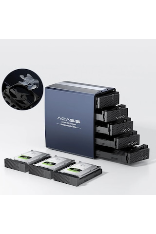 Acasis EC7355 100TB 8Mod Dahili Fanlı 5xHDD Kutu