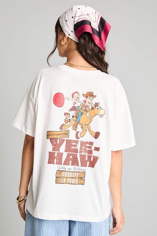 Defacto Toy Story Lisanslı Oversıze Bisiklet Yaka Sırt Baskılı Ribana Kısa Kollu Ecru Tişört H6819ax26smer103 Ekru-er103