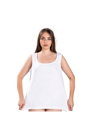 Fanilam Kadın Pamuklu Kalın Askılı Büyük Beden Atlet 2 Li Set Oversize 3xl 6xl Arası Beyaz