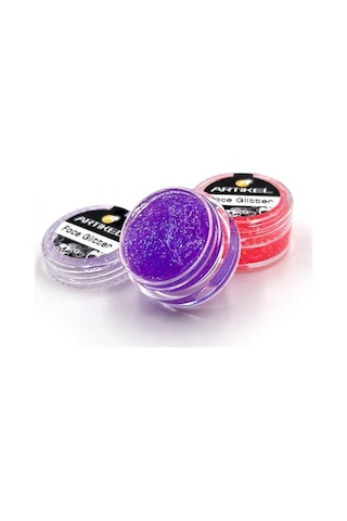 Artikel Göz Simi Yüz ve Vücut Parıltısı Party Glitter Makyaj Simi Pembe - Mor 2 x 5 ML