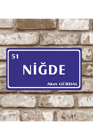 Kişiye Özel Metal Plaka Niğde 51 Retro Poster (29X15)