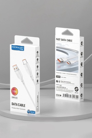 Konfulon - 691 - Dc65 Usb To Type-c 1m 3.0a Hızlı Şarj Kablo - Glblseme - - Beyaz