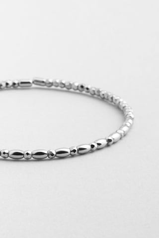 Minimal 18 Ayar Beyaz Altın Kaplama Gümüş Kelepçe Bileklik Beyaz