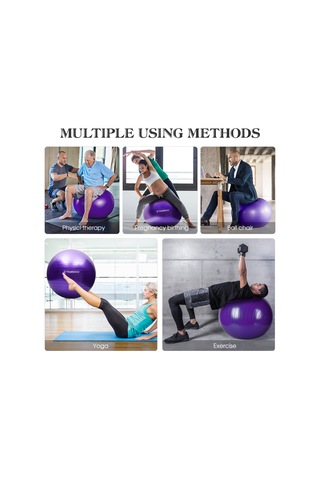 Yaozixa 330lb Yük Taşıma Kabiliyetli 2mm Kalınlaşmış Pvc Anti-patla Yoga Topu, Ev/gimnastik İçin, Hava Pompası İle, Mavi, 55cm