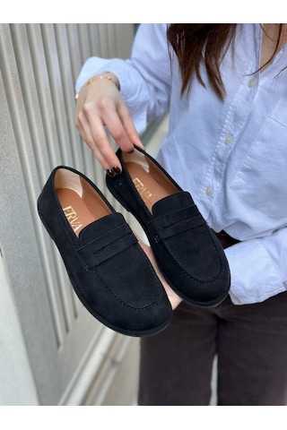 Erva'nın Butiği Siyah Süet Daria Kadın Casual Günlük Ayakkabı-6132