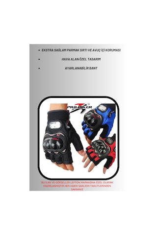 Probiker Tam Koruma Yarım Eldiven - Motosiklet Eldiven