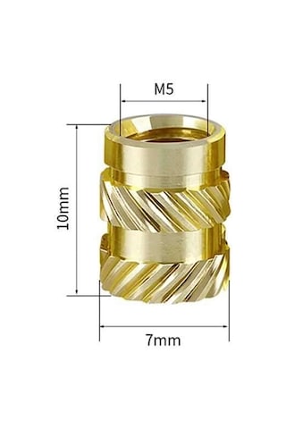 M5x10mm Pirinç Insert Somun 3d Baskı Uyumlu
