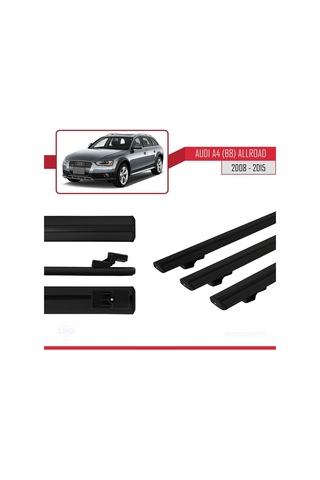 Audi A4 B8 Allroad 2008-2015 Arası İle Uyumlu Basic Model Ara Atkı Tavan Barı Siyah 3 Adet
